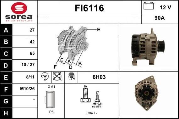 Sera FI6116 - Alternator www.molydon.hr