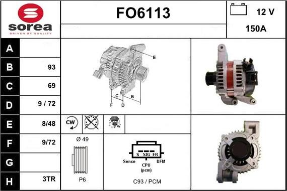 Sera FO6113 - Alternator www.molydon.hr