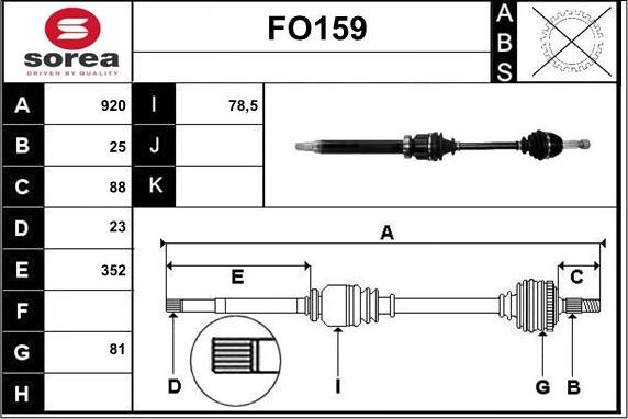 Sera FO159 - Pogonska osovina www.molydon.hr