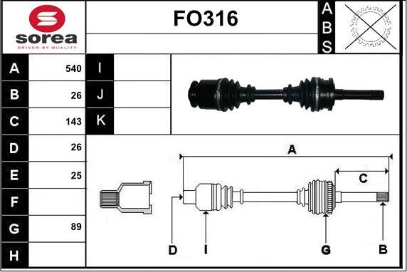 Sera FO316 - Pogonska osovina www.molydon.hr