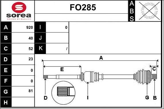 Sera FO285 - Pogonska osovina www.molydon.hr