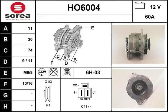 Sera HO6004 - Alternator www.molydon.hr