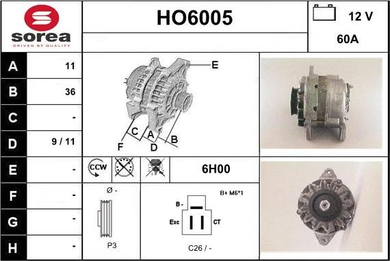 Sera HO6005 - Alternator www.molydon.hr