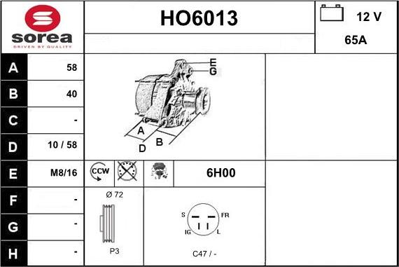 Sera HO6013 - Alternator www.molydon.hr