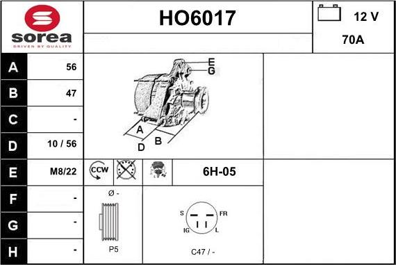 Sera HO6017 - Alternator www.molydon.hr