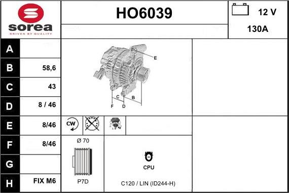 Sera HO6039 - Alternator www.molydon.hr