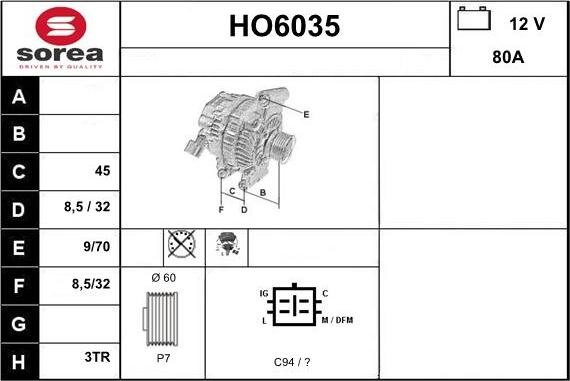 Sera HO6035 - Alternator www.molydon.hr