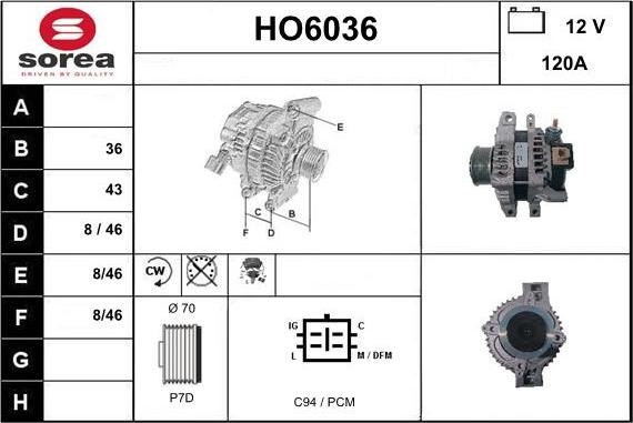 Sera HO6036 - Alternator www.molydon.hr