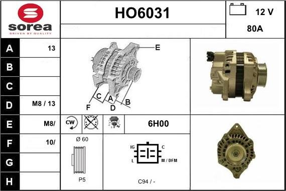 Sera HO6031 - Alternator www.molydon.hr