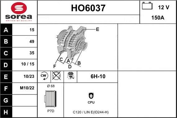 Sera HO6037 - Alternator www.molydon.hr