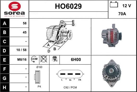 Sera HO6029 - Alternator www.molydon.hr