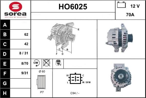 Sera HO6025 - Alternator www.molydon.hr