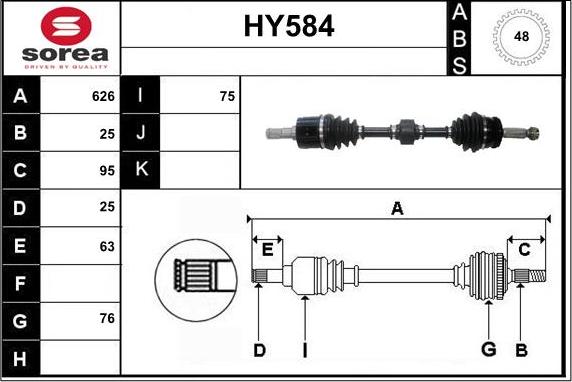 Sera HY584 - Pogonska osovina www.molydon.hr