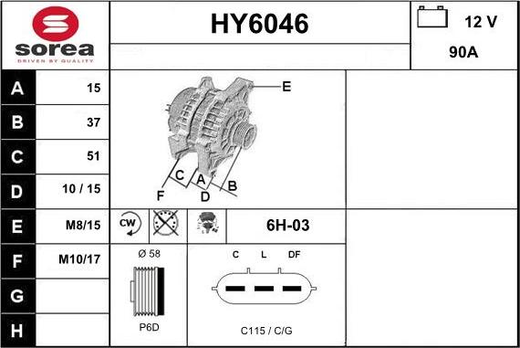 Sera HY6046 - Alternator www.molydon.hr