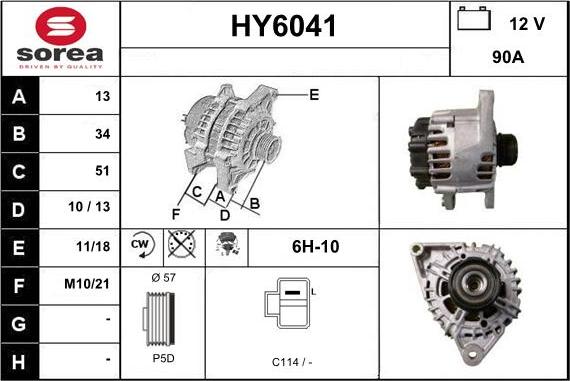 Sera HY6041 - Alternator www.molydon.hr