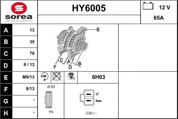 Sera HY6005 - Alternator www.molydon.hr