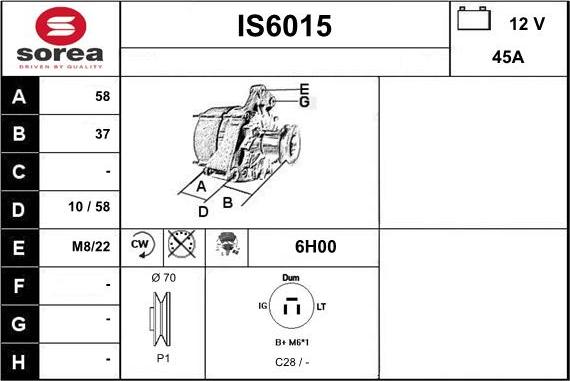 Sera IS6015 - Alternator www.molydon.hr