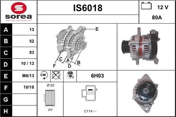 Sera IS6018 - Alternator www.molydon.hr