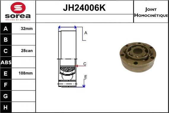 Sera JH24006K - Kardan, Pogonska osovina www.molydon.hr