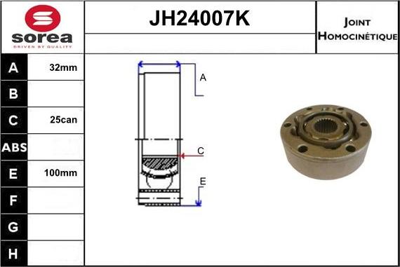 Sera JH24007K - Kardan, Pogonska osovina www.molydon.hr