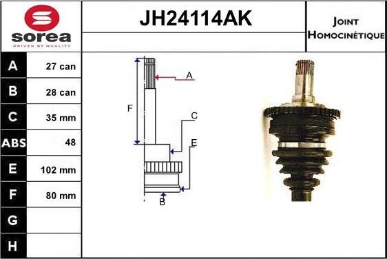 Sera JH24114AK - Kardan, Pogonska osovina www.molydon.hr