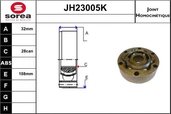 Sera JH23005K - Kardan, Pogonska osovina www.molydon.hr