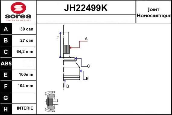 Sera JH22499K - Kardan, Pogonska osovina www.molydon.hr