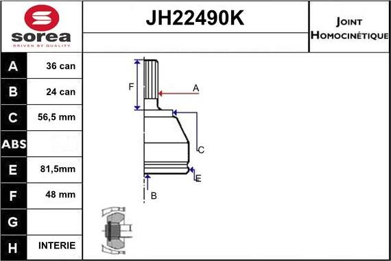 Sera JH22490K - Kardan, Pogonska osovina www.molydon.hr