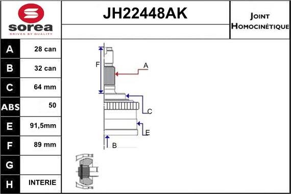 Sera JH22448AK - Kardan, Pogonska osovina www.molydon.hr