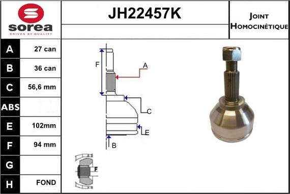 Sera JH22457K - Kardan, Pogonska osovina www.molydon.hr