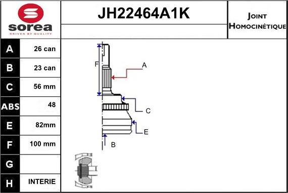 Sera JH22464A1K - Kardan, Pogonska osovina www.molydon.hr