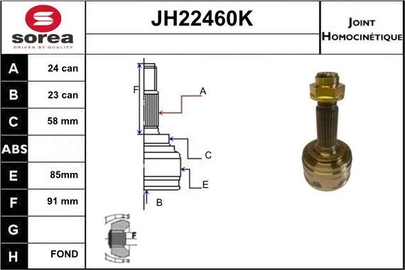 Sera JH22460K - Kardan, Pogonska osovina www.molydon.hr