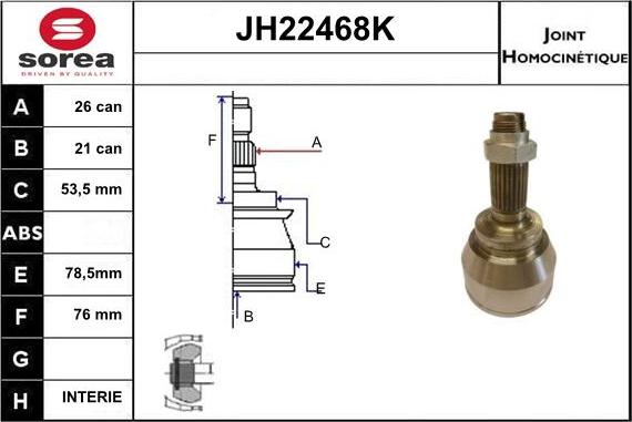 Sera JH22468K - Kardan, Pogonska osovina www.molydon.hr