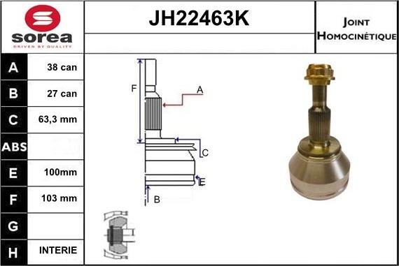 Sera JH22463K - Kardan, Pogonska osovina www.molydon.hr