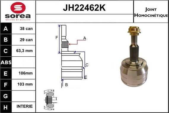 Sera JH22462K - Kardan, Pogonska osovina www.molydon.hr