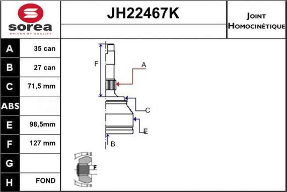 Sera JH22467K - Kardan, Pogonska osovina www.molydon.hr