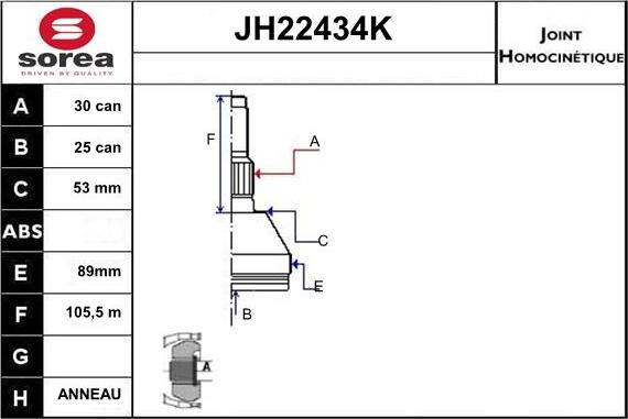 Sera JH22434K - Kardan, Pogonska osovina www.molydon.hr