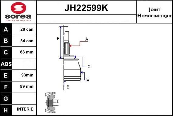 Sera JH22599K - Kardan, Pogonska osovina www.molydon.hr