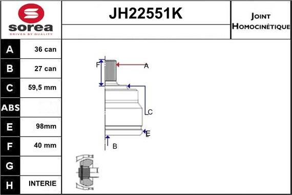 Sera JH22551K - Kardan, Pogonska osovina www.molydon.hr