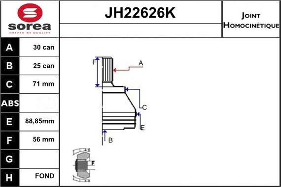 Sera JH22626K - Kardan, Pogonska osovina www.molydon.hr