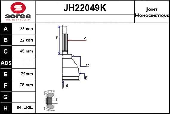 Sera JH22049K - Kardan, Pogonska osovina www.molydon.hr