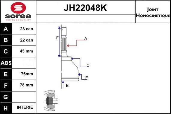 Sera JH22048K - Kardan, Pogonska osovina www.molydon.hr