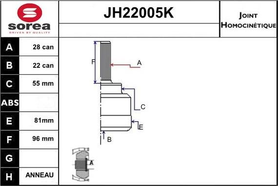 Sera JH22005K - Kardan, Pogonska osovina www.molydon.hr