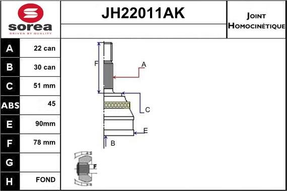 Sera JH22011AK - Kardan, Pogonska osovina www.molydon.hr