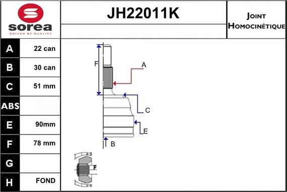 Sera JH22011K - Kardan, Pogonska osovina www.molydon.hr