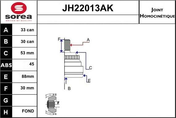 Sera JH22013AK - Kardan, Pogonska osovina www.molydon.hr