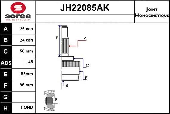 Sera JH22085AK - Kardan, Pogonska osovina www.molydon.hr