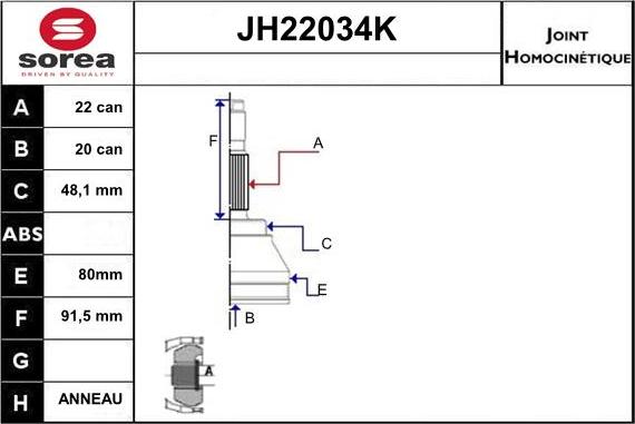 Sera JH22034K - Kardan, Pogonska osovina www.molydon.hr