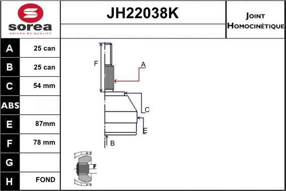 Sera JH22038K - Kardan, Pogonska osovina www.molydon.hr