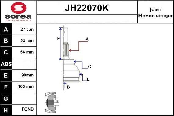 Sera JH22070K - Kardan, Pogonska osovina www.molydon.hr